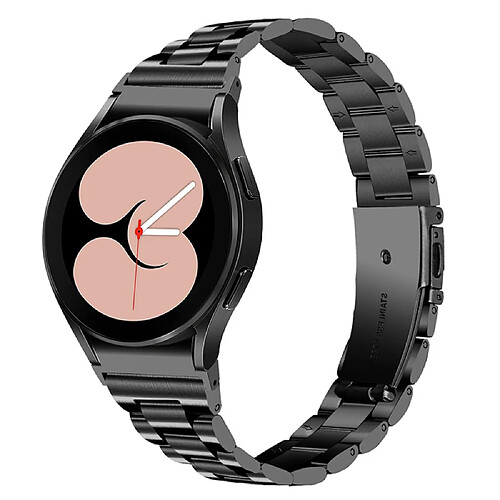 Bracelet en métal sangle de type étroit, 3 perles, noir pour votre Samsung Galaxy Watch4 Active 40mm/44mm/Watch4 Classic 42mm/46mm