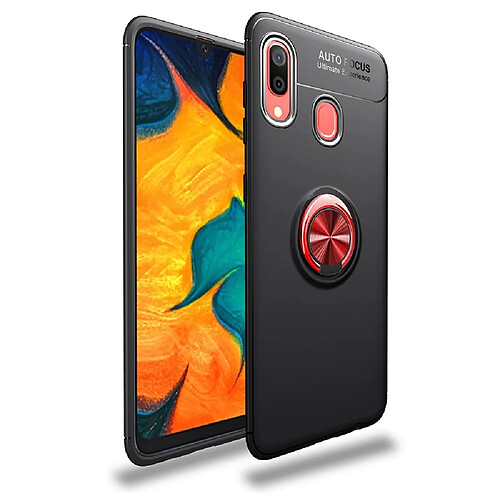 Wewoo Coque Souple TPU Antichoc pour Galaxy A40 avec support invisible Noir Rouge