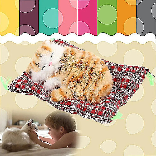 Universal Nouveau mignon animal analogique poupée peluche dormant chat avec son enfant jouet jouet