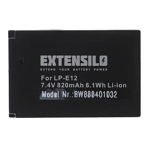 Vhbw EXTENSILO Batterie compatible avec Canon EOS-M, EOS-M10, EOS-M100, EOS-M2, EOS-M50 appareil photo, reflex numérique (820mAh, 7,4V, Li-ion)