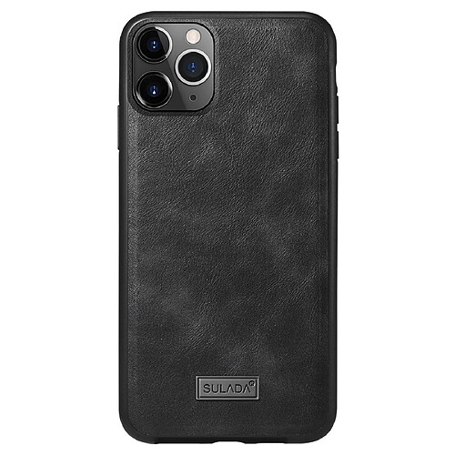 Wewoo Coque Rigide Pour iPhone 11 Pro antichoc TPU + étui de protection en cuir fait à la main noir