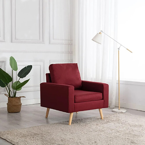 Maison Chic Fauteuil relax,Chaise pour salon Rouge bordeaux Tissu -MN78025