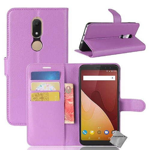 Htdmobiles Housse etui portefeuille pour Wiko View Prime + film ecran - MAUVE