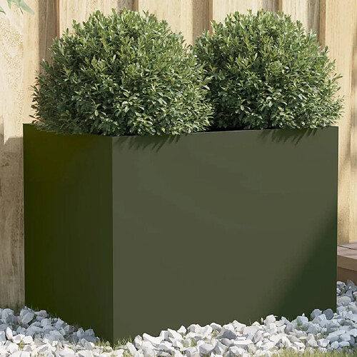 vidaXL Jardinière vert olive 62x47x46 cm acier