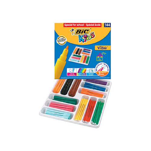 BIC KIDS Feutre Visa, Class Pack de 144 pièces ()