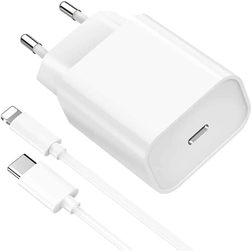 Chargeur Rapide 18W + Cable USB-C Lightning pour iPhone 12 / 12 PRO / 12 PRO MAX / 11 / 11 PRO / 11 PRO MAX / X / XS / XS MAX / XR Little Boutik®