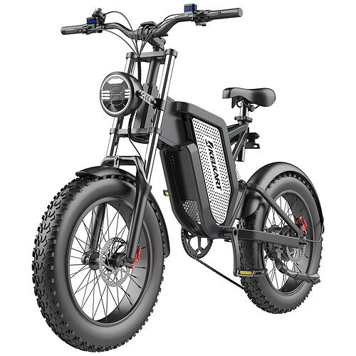 KELKART Vélo Électrique MX25 1000W 25ah Batterie 20" Gros Pneus Shimano 7 Vitesses - Noir