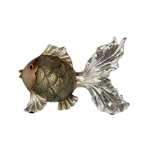 Figurine Décorative Alexandra House Living Doré Plastique Poisson 13 x 18 x 25 cm