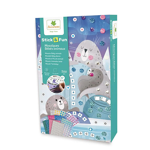 Au Sycomore Stick n Fun 3 Mosaiques bebe animaux