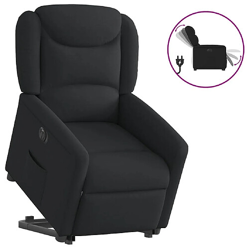 vidaXL Fauteuil inclinable électrique noir tissu