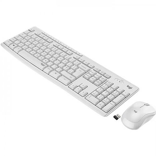 Pack Clavier Souris - Sans fil - Logitech - MK295 - SilentTouch - Pavé numérique - Clavier AZERTY Français - Blanc