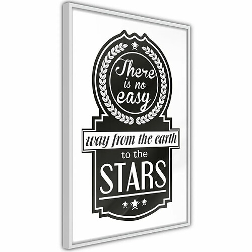 Paris Prix Affiche Murale Encadrée Way to the Stars 40 x 60 cm Blanc