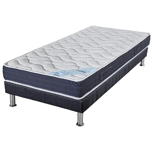 Ebac Matelas mousse + Sommier SR9 Deco 90x190 Melior - H. 20 cm - Soutien ferme