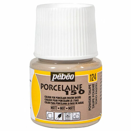 Pebeo Peinture à l'eau mate pour porcelaine - Taupe - 45 ml