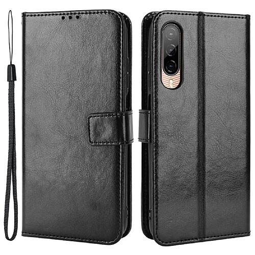 Htdmobiles Housse pour HTC Desire 22 Pro 5G - etui coque pochette portefeuille + film ecran - NOIR