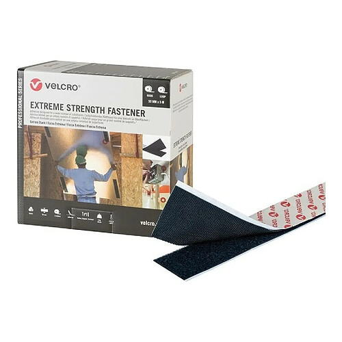 Fp Bande Velcro Extra forte accroche 50mm x 5m noir