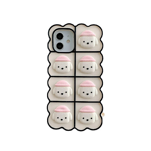 Universal Push bulle mignon Blanc Dog Shape Silicone Case pour iPhone 11 Pro Max