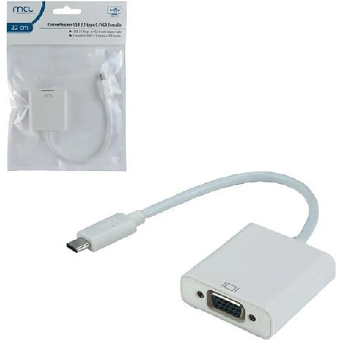 mcl - Convertisseur USB 3.1 type C / VGA femelle - 22cm