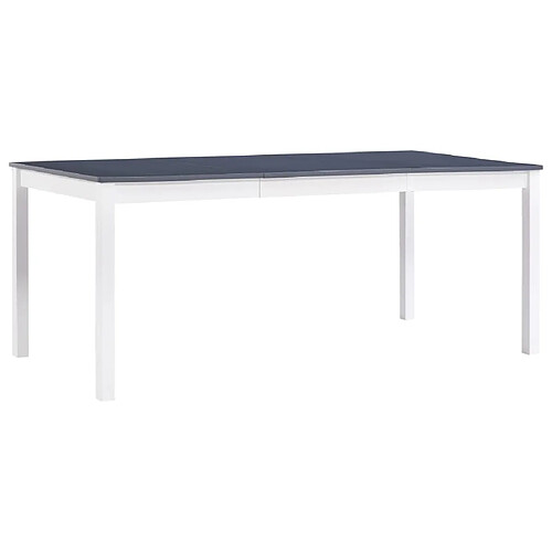 vidaXL Table à manger Blanc et gris 180x90x73 cm Bois de pin