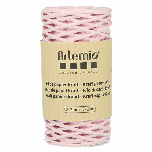 Artemio Fil de papier kraft rose 2mm x 25 m