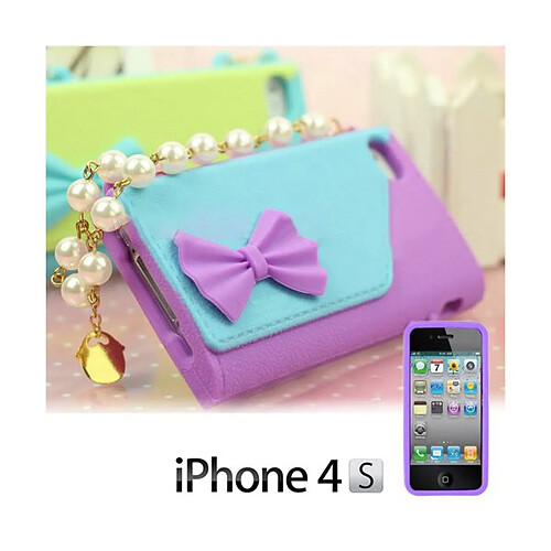 Totalcadeau Coque iPhone 4 et 4S pour femme sac à perles - Protection smartphone apple pas cher