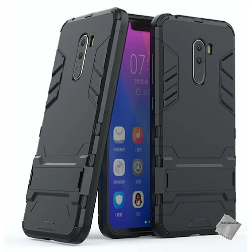 Htdmobiles Coque rigide anti choc pour Xiaomi Pocophone F1 + film ecran - NOIR