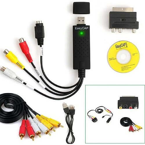 USB2.0 VHS to DVD Converter Audio Video Capture Kit Câble Péritel RCA pour Win10_r1730