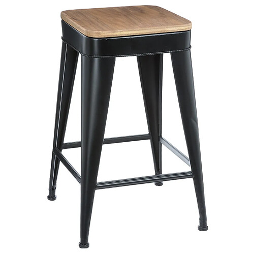 Atmosphera, Createur D'Interieur Tabouret de bar Joris - H. 60 cm - Noir