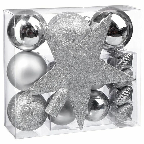 Kit 18 Pièces Déco de Noël Colorama 23cm Argent