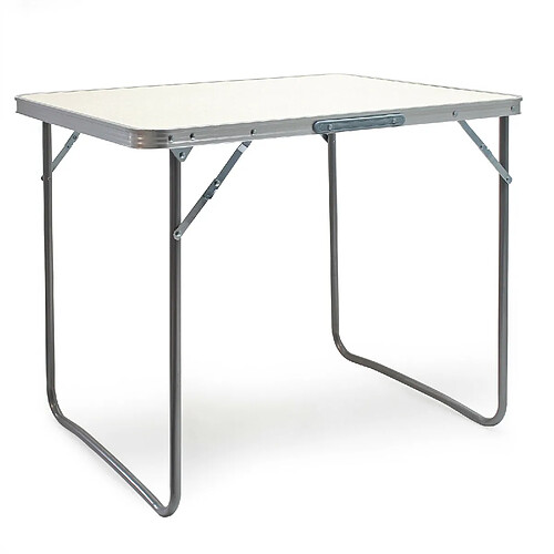 Helloshop26 Table de camping pliante aluminium jardin balcon randonnée rabattable 80 cm blanc 16_0000541