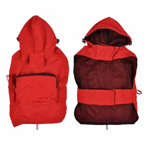 Paris Prix Imperméable pour Chien Capuche & Poche 40cm Rouge