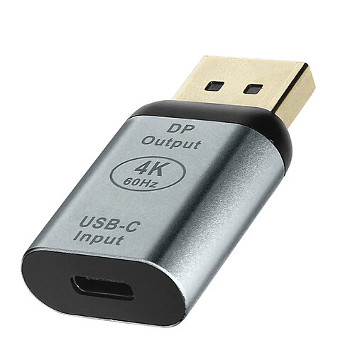 Avizar Adaptateur Vidéo USB-C femelle vers DisplayPort mâle Design Compact Gris