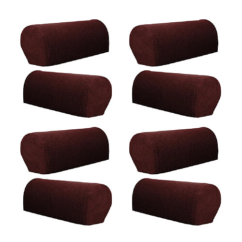 ensemble de 8 accoudoirs de sofa de meubles de flanelle couvre protecteurs brun foncé