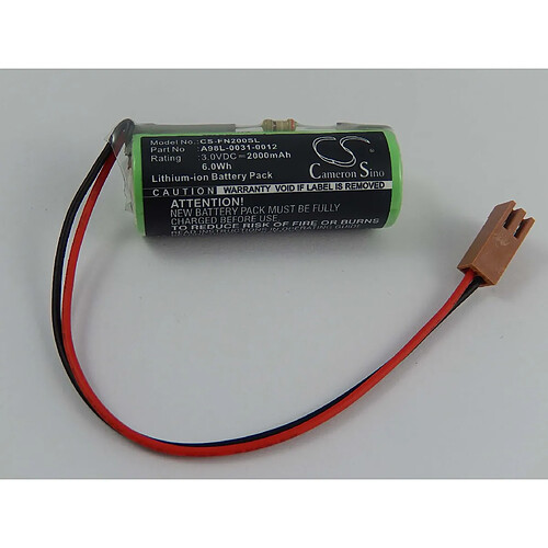 vhbw Batterie Li-Ion 2000mAh (3V) pour CNC Controller GE Fanuc Digital Servo Adapter, PANEL i comme A98L00310012, A98L-0031-0012, CR17540SE-RL.