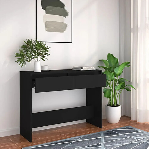 vidaXL Table console noir 100x35x76,5 cm bois d'ingénierie