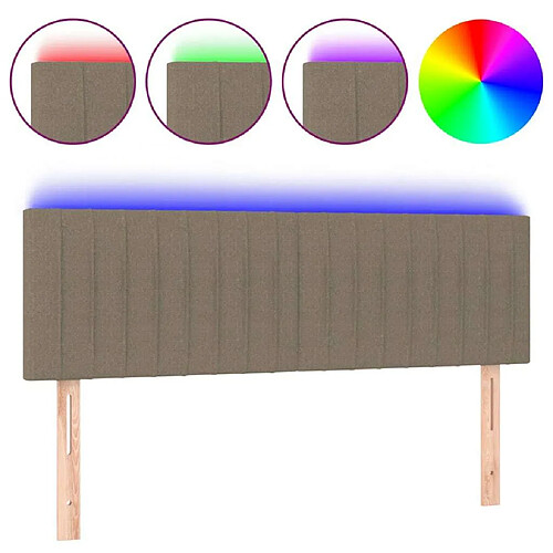 Maison Chic Tête de lit moderne à LED lumineuse pour chambre - Décoration de lit Taupe 144x5x78/88 cm Tissu -MN46292