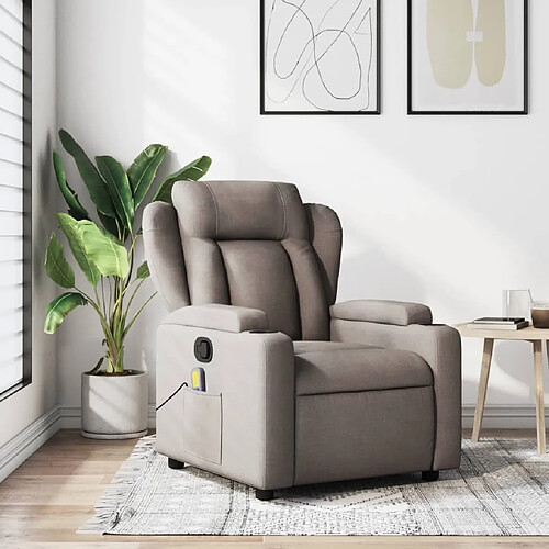 Maison Chic Fauteuil de massage inclinable,Fauteuil luxe de relaxation Taupe Tissu -MN49060