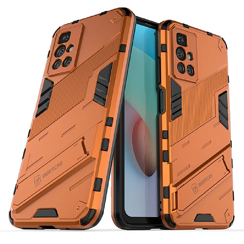 Coque en TPU antichoc, avec béquille orange pour votre Xiaomi Redmi 10 Prime/Redmi 10