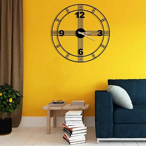 DEKORY Contemporain Horloge Murale en Métal 50cm