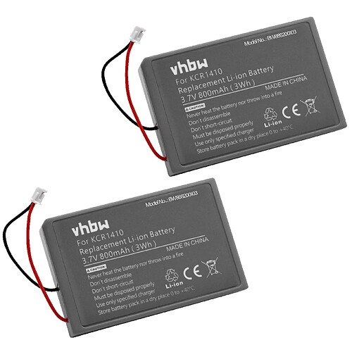 vhbw 2x Batteries compatible avec Sony PS4 Dualshock Controller V2 manette de jeu (800mAh, 3,7V, Li-ion)