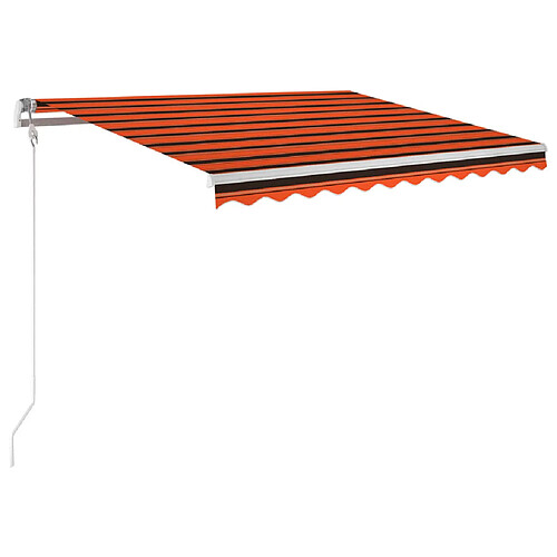 Maison Chic Auvent automatique | Store banne extérieur | Marquise capteur de vent/LED 350x250 cm Orange/marron -MN19930