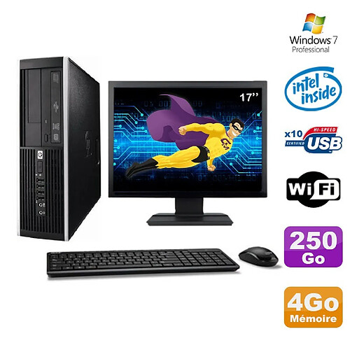 Lot PC HP Elite 6000 Pro SFF E5400 2.7Ghz 4Go Disque 250Go WIFI W7 Pro +Ecran17"""" · Occasion