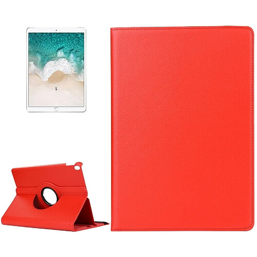 Wewoo Coque rouge pour iPad Pro 10.5 pouces Litchi Texture 360 degrés Spin Multi-fonction Horizontal Flip en cuir Housse de protection avec support