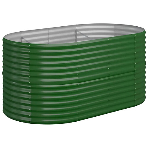 Maison Chic Jardinière,Lit surélevé de jardin - Bac à fleurs - pot de fleur Acier enduit de poudre 152x80x68 cm Vert -GKD61930