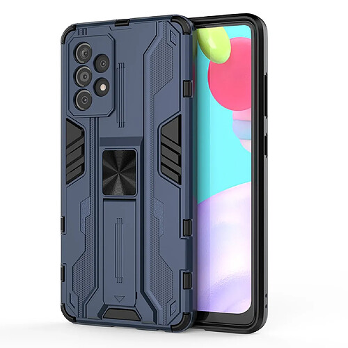 Coque en TPU Antichoc avec béquille bleu pour votre Samsung Galaxy A52 4G/5G