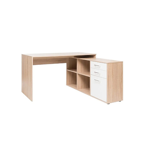 But Bureau d'angle réversible HOALA Imitation chêne et blanc