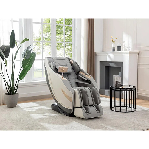 Vente-Unique Fauteuil massant en simili - Système zero gravité - Gris - MOWATA