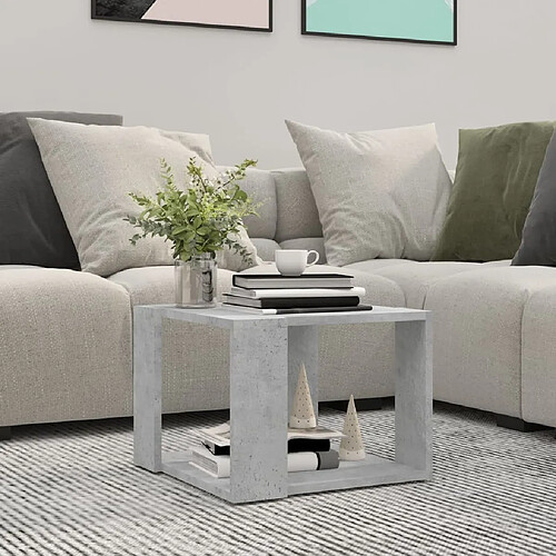 Maison Chic Table basse,Table Console Table d'appoint, Table pour salon Gris béton 40x40x30 cm Bois d'ingénierie -MN81974