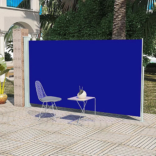 vidaXL Auvent latéral rétractable de patio 160x300 cm Bleu