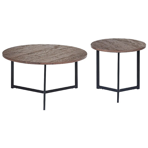 Beliani Table d'appoint Table basse MDF Bois foncé TIPPO